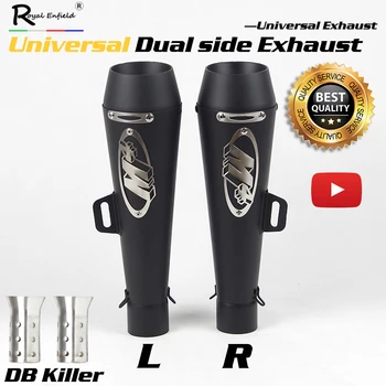 

51mm inlet Motorcycle dual double side exhaust muffler left and right exhaust esacap for kawasaki z1000 cbr600 1000 zx6r ninja