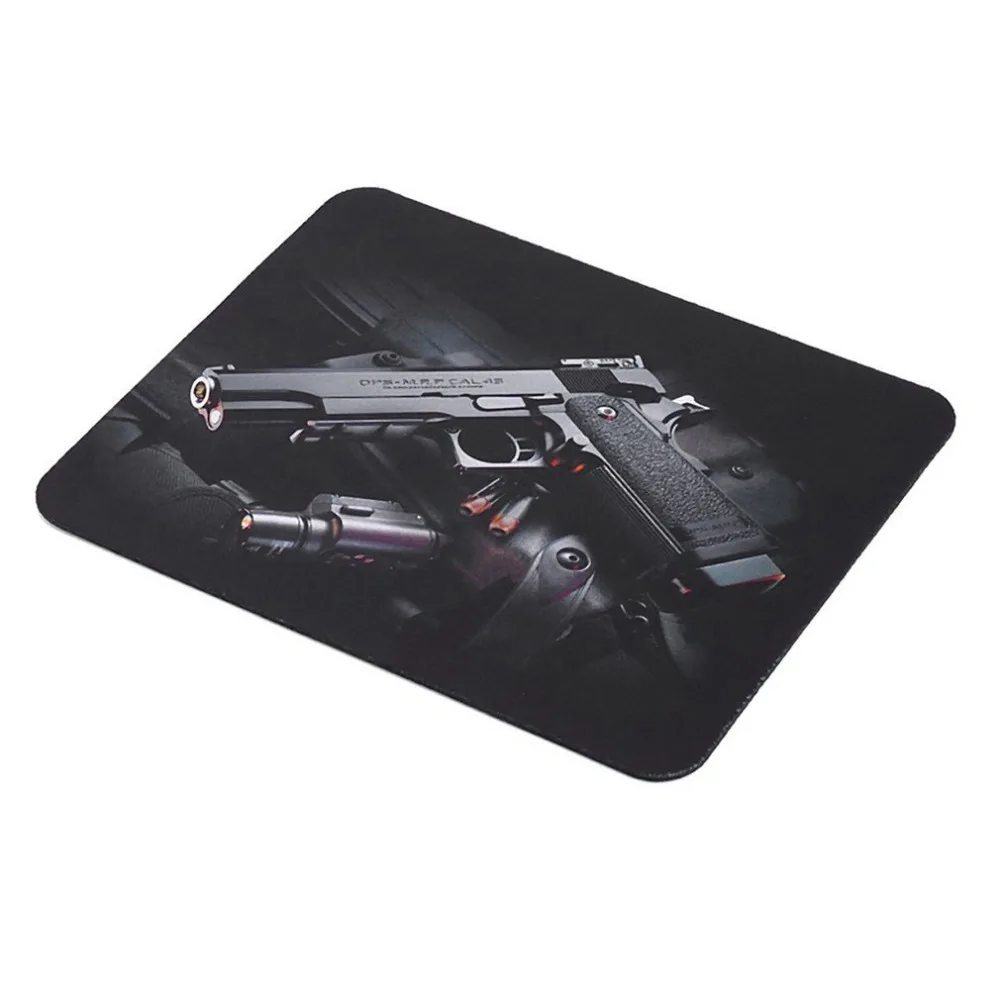 

24x20cm Gun Pattern Anti-Slip Laptop PC Mice Pad Mat Mousepad For Optical Laser Mouse Comfortable Gaming Mouse Pad drop ship