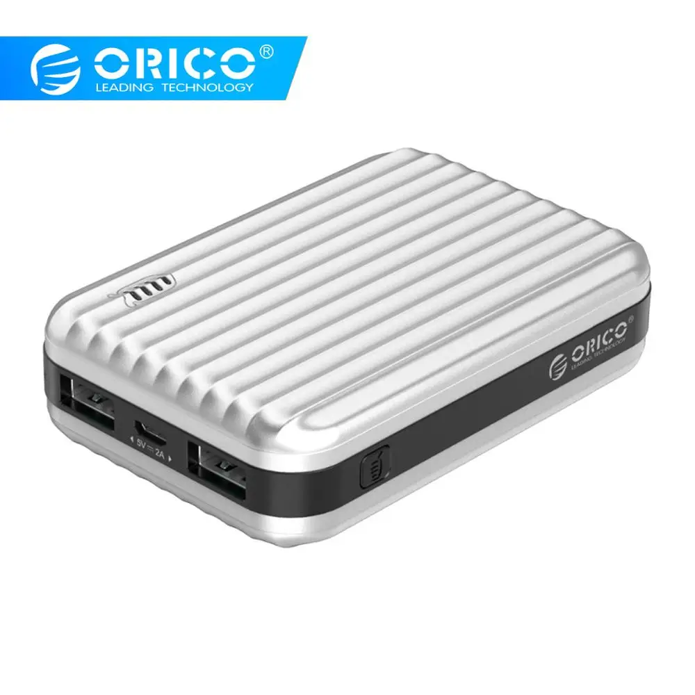  ORICO 10000mAh Polymer Power Bank Micro USB 5V2A Dual Ports mit Lade Power Display Mini-Größe Durch
