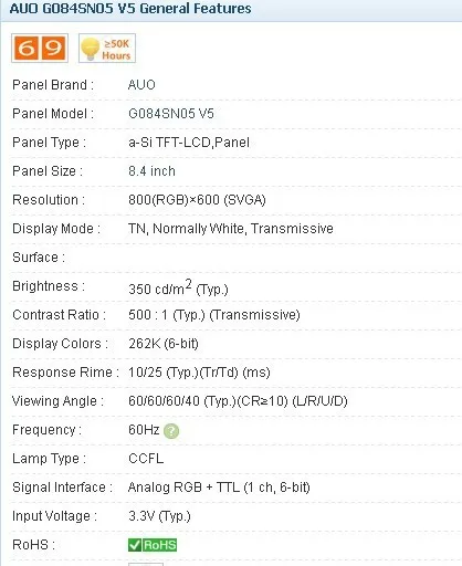 

G084SN05 V5 8.4INCH Industrial LCD,new&A+ Grade in stock, tested before shipment