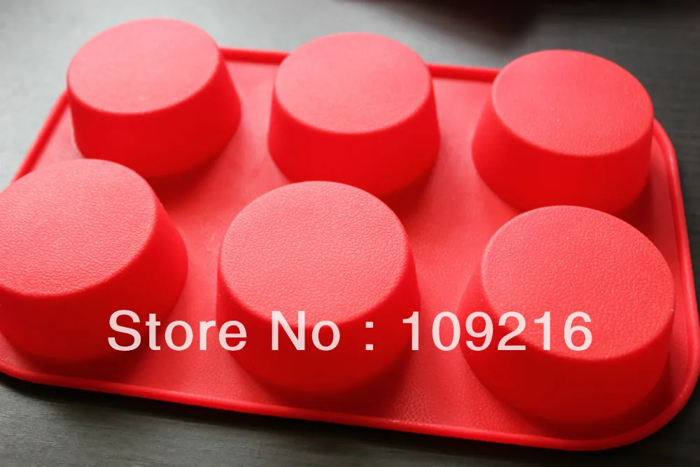 

Green Good Quality 100% Food Grade Silicone Cake Mold/Chocolate Mold/Muffin Cupcake Pan Six circle cake mode even