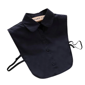 

NIBESSER Collar Casual Detachable Collars Women Simple Black White Solid Shirt Lapel Blouse Top Men Clothes Accessories