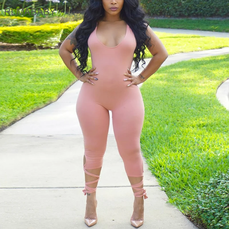 tight pink jumpsuit