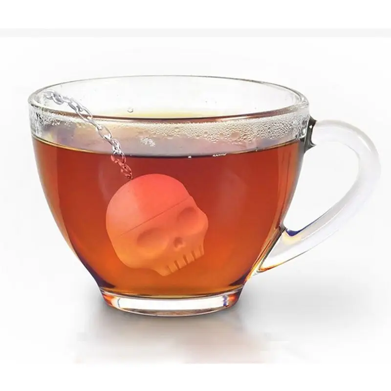 

Silicone Skull Design Green Tea Bag Infuser Loose Leaf Strainer Filter Tools T-Bones
