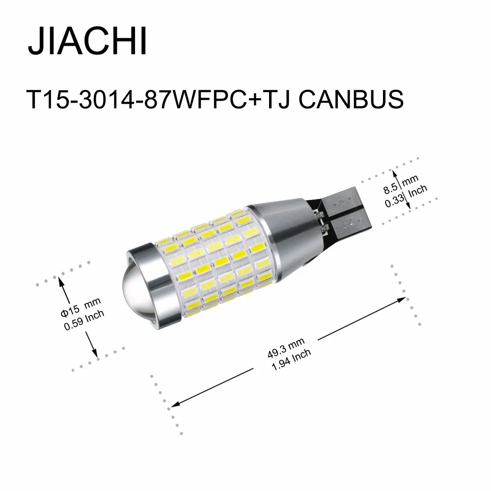 JIACHI 100 шт./лот светодиодный завод OEM T15 T16 W16W 921 светодиодный Canbus OBC Error Free светодиодный Резервное копирование Обратный свет лампы белый 9-30 в