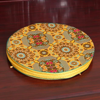 Luxury Floral Thick Seat Cushion Round Sofa Mat High End Chinese Mulberry Silk Chair Cushions Home Decor Seat Pad - Цвет: Светло-желтый