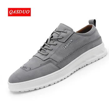 

QASDUO genuine men shoes luxury brand casual shoes leather italian mokasin kasual for men Flats Gommino Driving Shoes suede