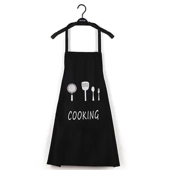 

Adjustable Print Pattern Apron Chef Waiter Cook Apron With Pockets Polyester Halter Bib Delantal Cocina Kitchen Accessories