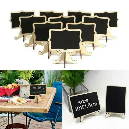 10PCS Mini Wooden Blackboard Chalkboard Message Wedding Party Label Table Decor
