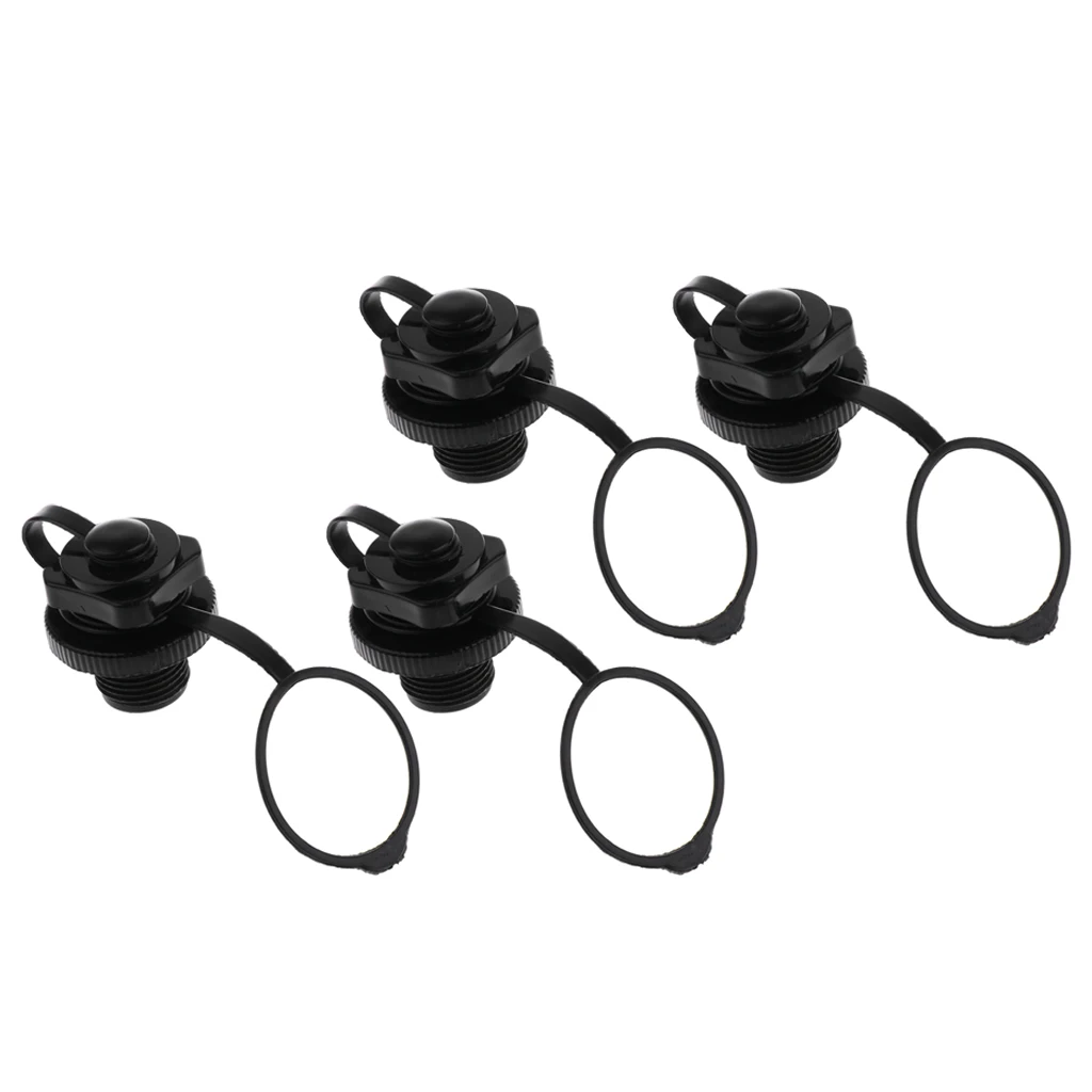 4 Pack Air Valve Inflation Replacement Screw Plug Caps for Inflatable Boat Pool Raft Tender Rib Dinghy