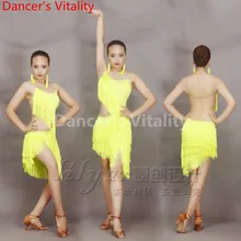 Новые латинские костюмы для танцевальных конкурсов ритм Сальса ча кистями танго платье сексуальные женские латинские танцевальные юбки