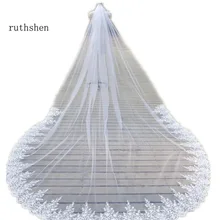 Романтическая свадебная вуаль ruthshen белого цвета/цвета слоновой кости, фатиновая аппликация, винтажные Свадебные аксессуары на заказ, свадебная вуаль с гребнем