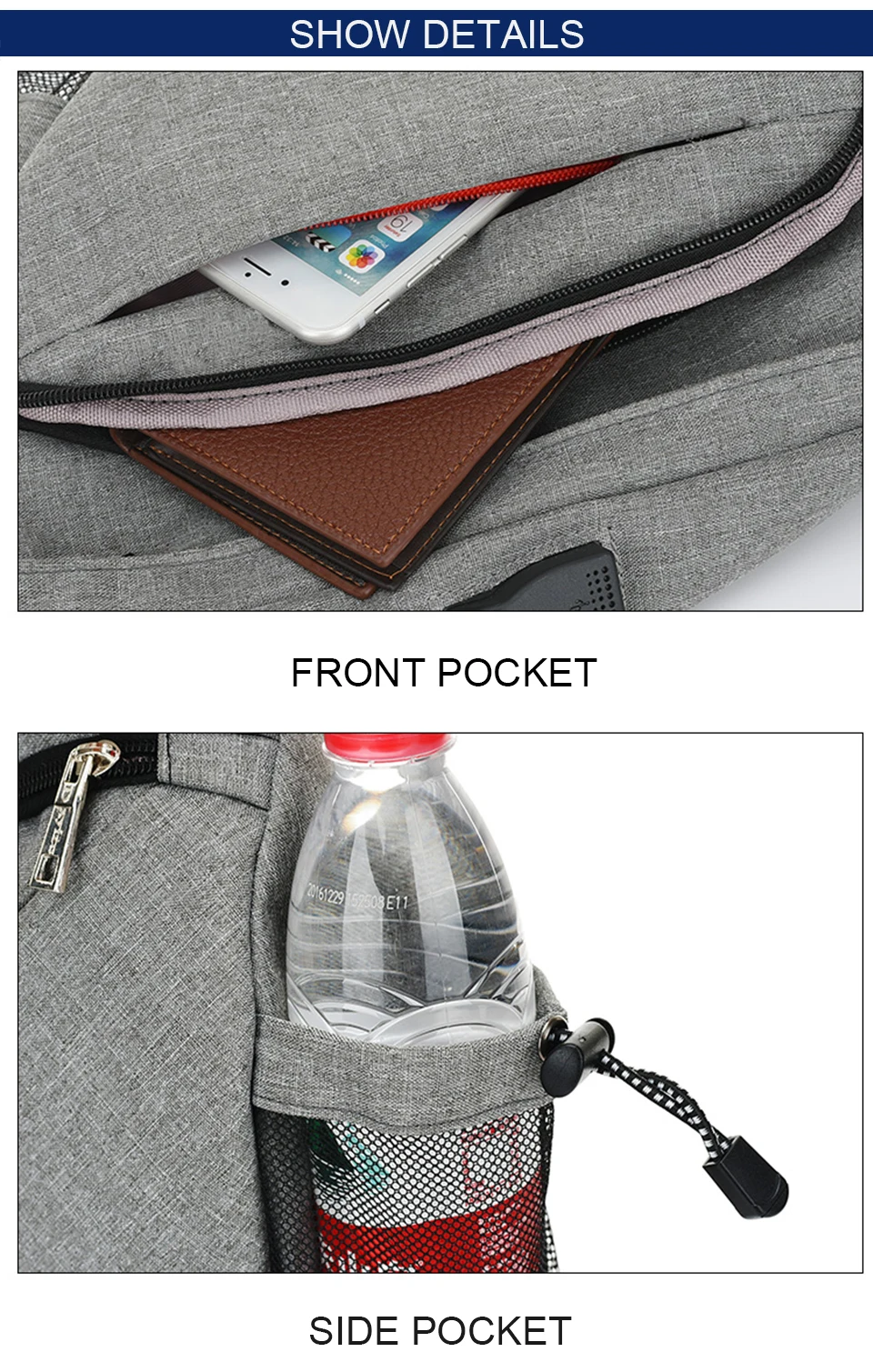 Mens Chest Bag Crossbody Shoulder Bags Women Bagpack Male Messenger Back Packs Cross Body USB Charging Business School Sac Bolsa (15)