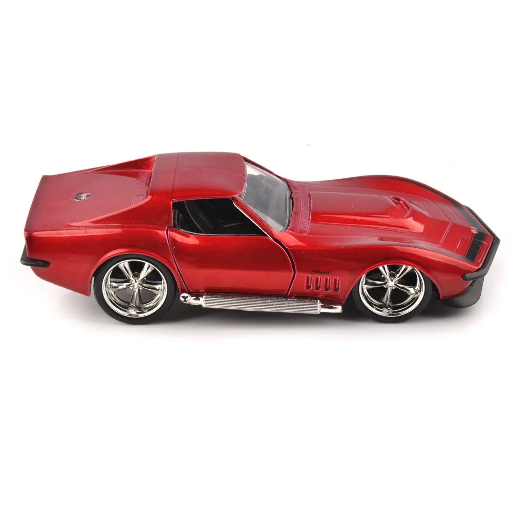Для коллекции JADA 1/32 масштаб Красный винтажный спортивный транспорт литье под давлением 1969 Corvette StingRay ZL-1 Модель автомобиля игрушки для детей