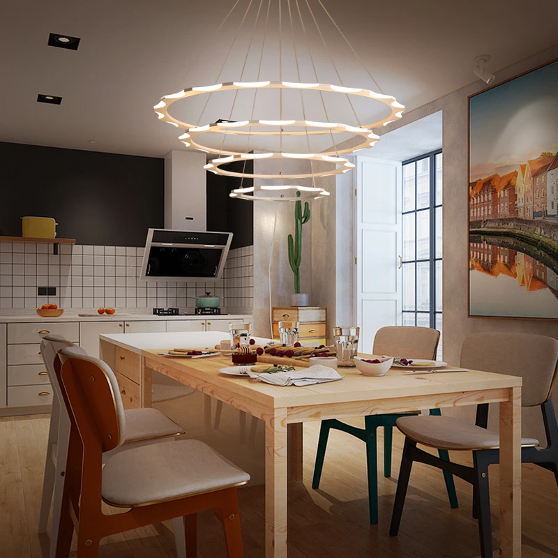 1/2/3/4 Ring circles modern led pendant lights for dining living room Iron + Acrylic cerchio led-lamp hanging pendant lamp 1/2/3/4 Ring circles modern led pendant lights for dining living room Iron + Acrylic cerchio led-lamp hanging pendant lamp