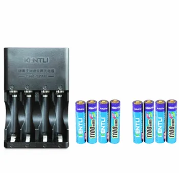 

8pcs 1.5v 1100mWh AAA rechargeable polymer lithium battery + Fast AA AAA charger set