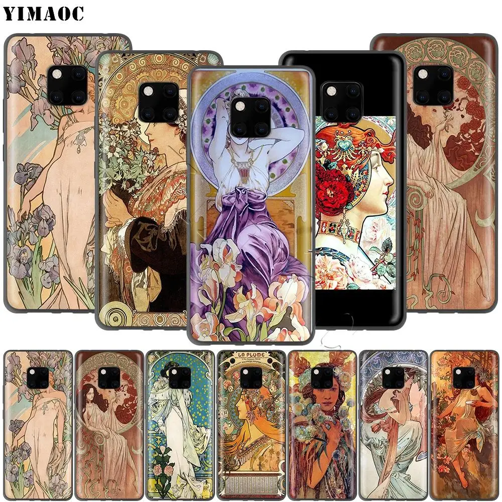 YIMAOC художественный плакат Alphonse Mucha силиконовый чехол для Huawei Honor 6a 7a 7c 7x8 9 10 Lite Pro Y6