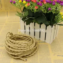 5 m/lote 2x0,75 Cable trenzado de cuerda Vintage Cable Retro trenzado de tela de alambre eléctrico DIY Cable de lámpara colgante Vintage Cable de lámpara