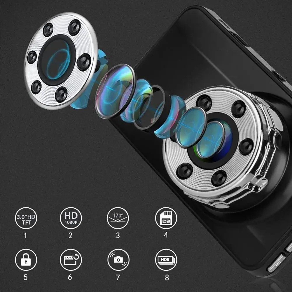 2018 NEW 170 Degrees Driving Recorder HD 1080 Night Vision 24-Hour Parking Monitoring Vehicle Integrated Machine Hidden Recorder