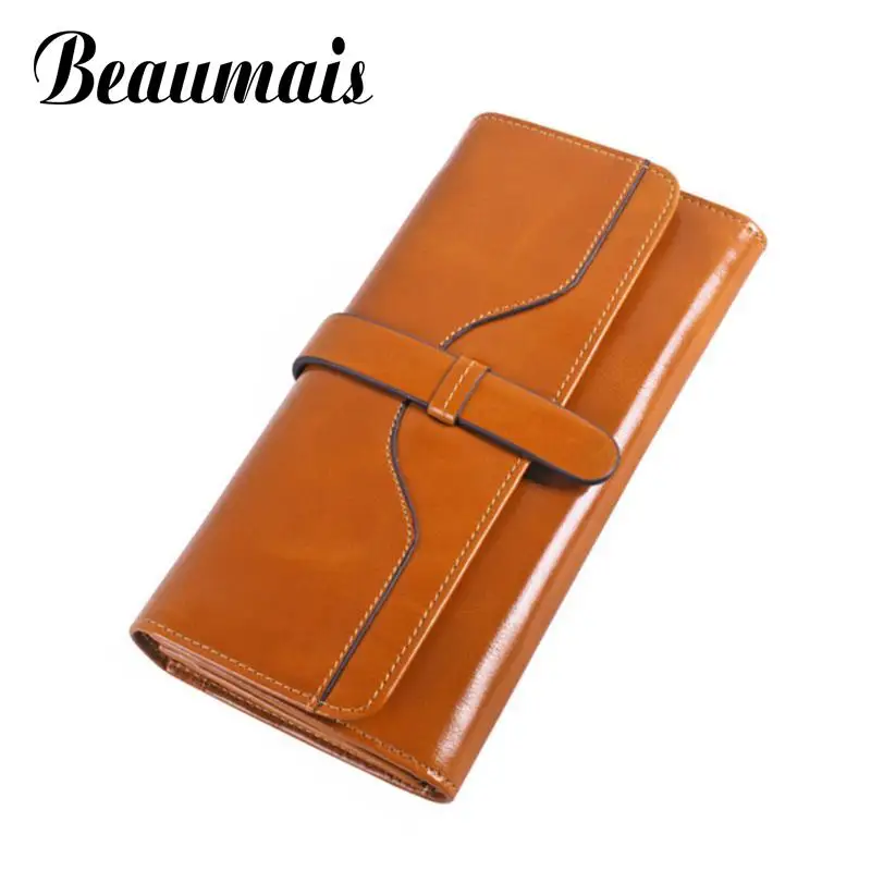 

Beaumais Fashion Genuine Leather Women Long Wallets Coin Purse Female Card Holder Carteira Feminina Women Wallets Clutch DB5735
