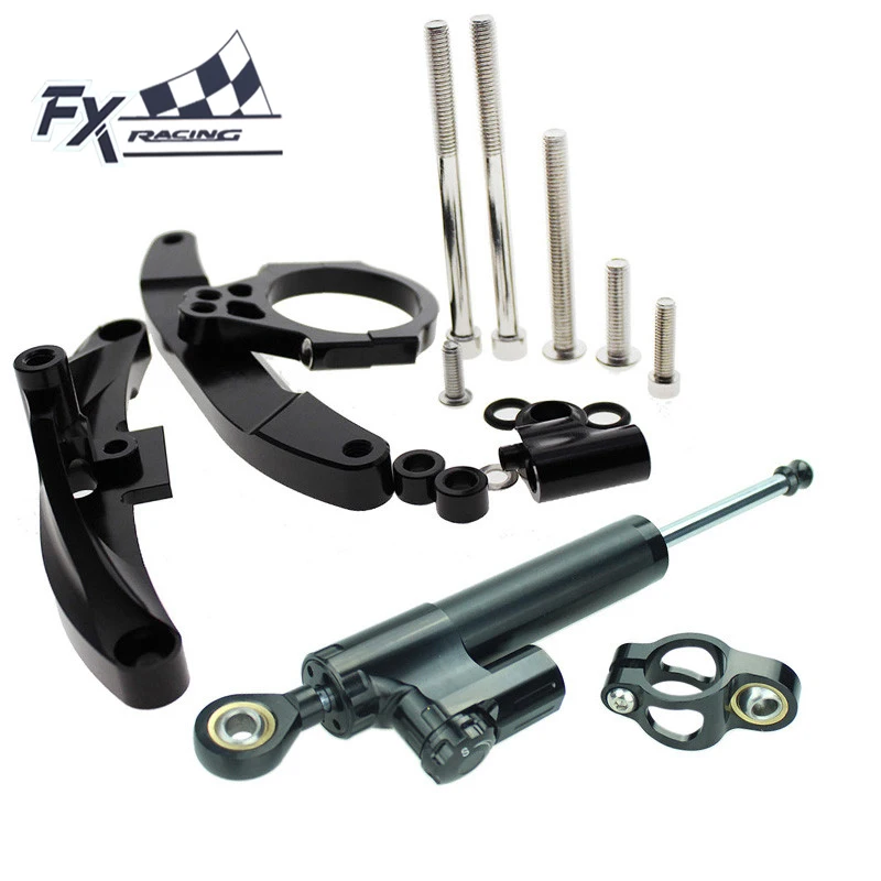 

CNC Aluminum Motorcycle Steering Damper Stabilizer Mount Kit Bracket Set For Yamaha FZ1 FAZER 2006 - 2015 2007 2008 09 10 11 12