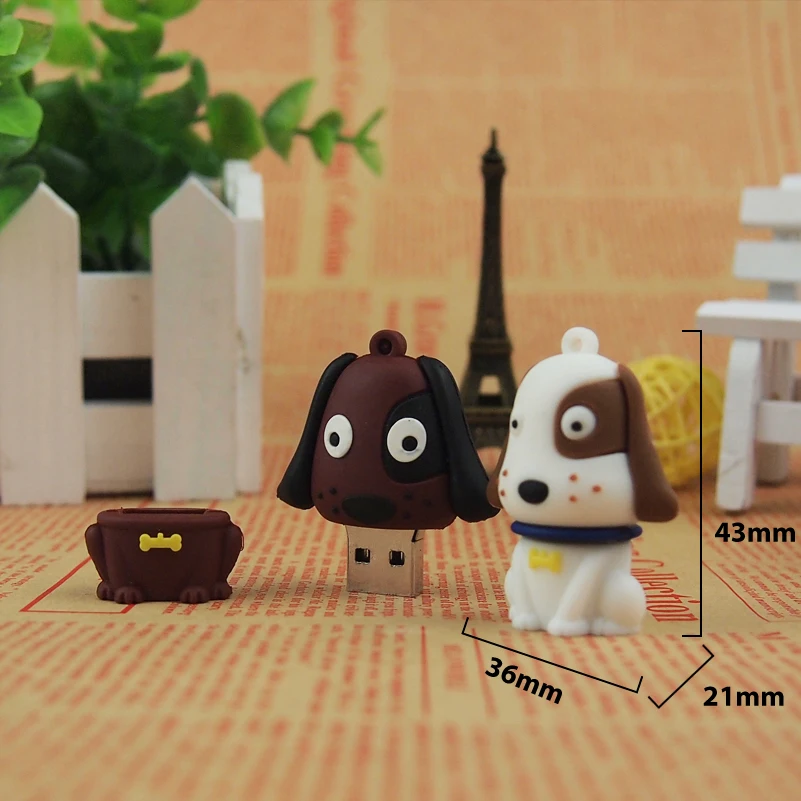 Cartoon Pendrive Small Gadget USB Flash Drive Mini Cute Dog Shape Memory Stick USB Pen Drive 128MB 32GB 64GB USB 2.0 Gifts