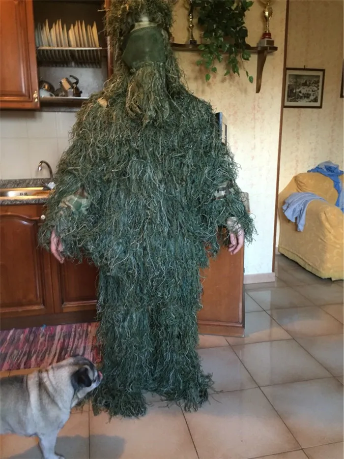 Лесной камуфляж Ghillie костюм трава Тип охотничья одежда, yowie Снайпер 3D бионная одежда костюм Добавить костюм большой размер для высоких людей