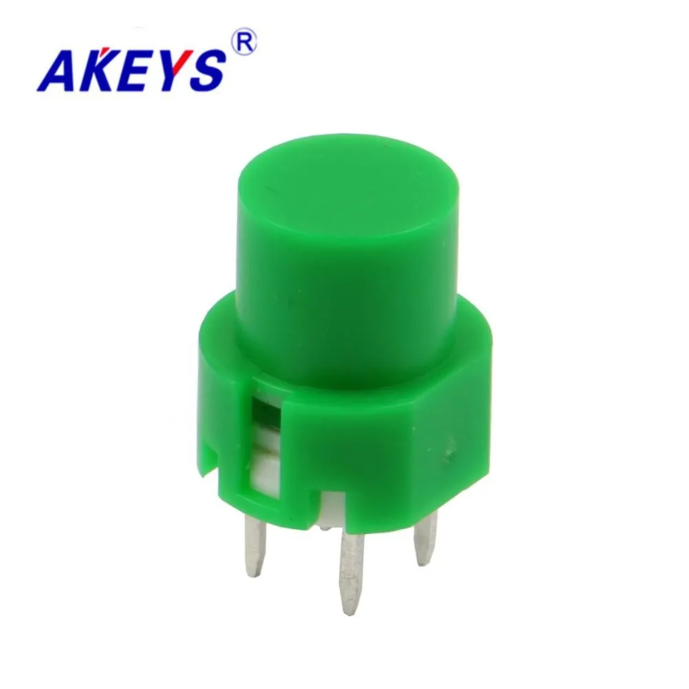 

15PCS PS-536-3 Top dome 4 pin DIP type green plastic push button switch for coffee machine