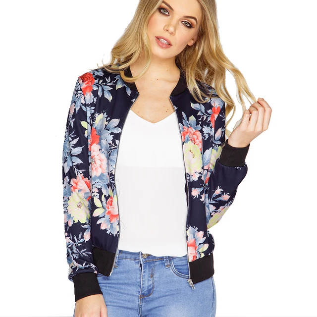 Flower Floral Print Jacket 2018 New European Style Autumn