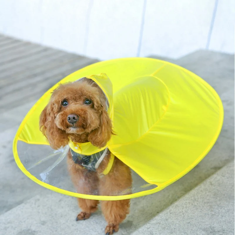 Собака дождевик одежда плащи для собак Щенок Повседневное Водонепроницаемый костюмы домашних животных - Цвет: yellow