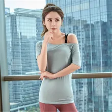 Новинка, сексуальная тонкая футболка для йоги, фитнес, топ для бега, спортивная одежда, быстросохнущая дышащая с коротким рукавом, футболка для танцев для женщин