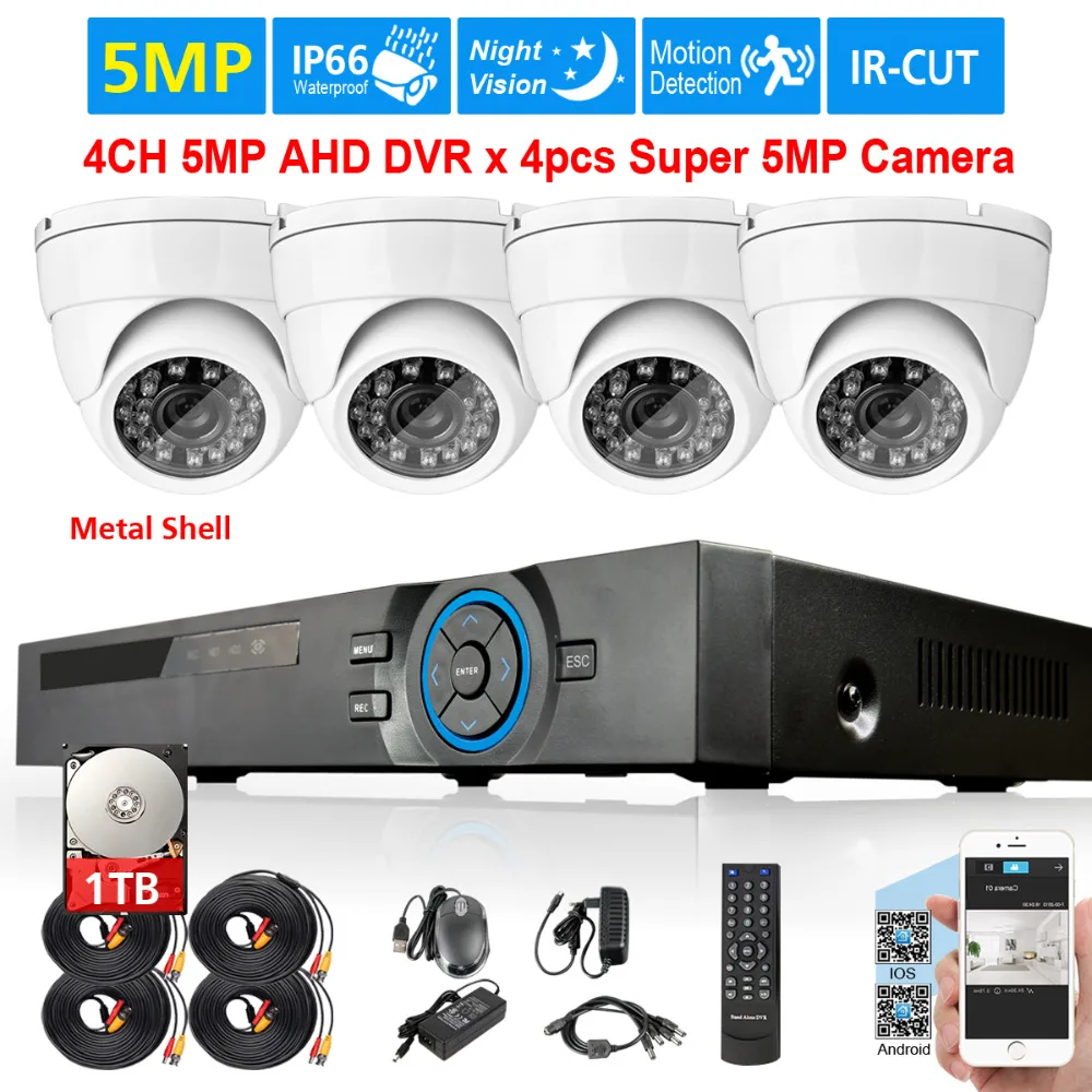 Супер 5mp CCTV Товары теле и видеонаблюдения комплект Sony CMOS безопасности Камера