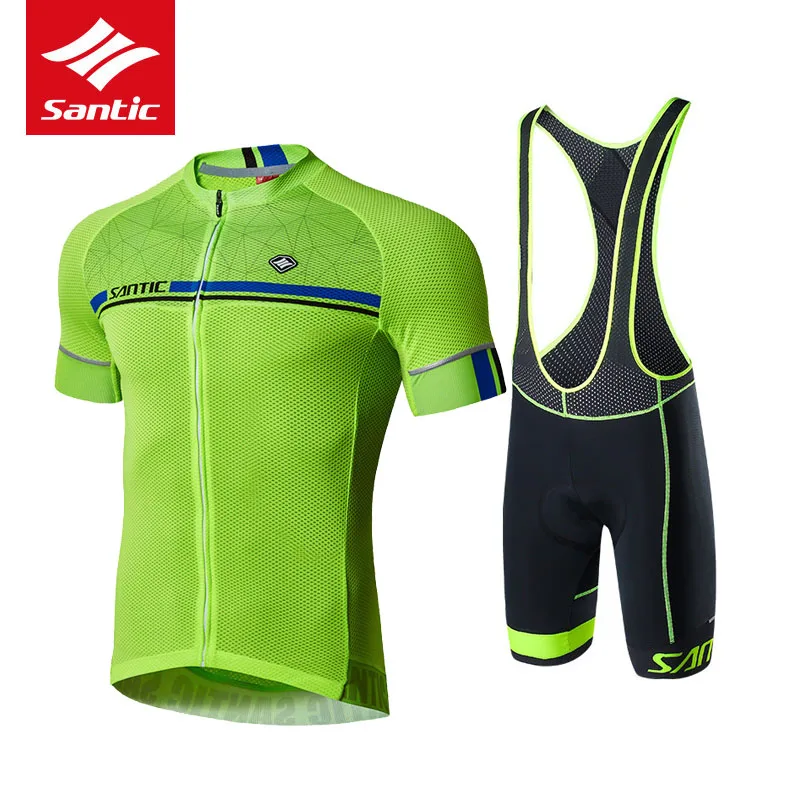 

Santic Pro Team Cycling Jersey Set Short Sleeve 4D Padded Bib Shorts Bike Bicycle Jersey Cycling Clothing Set Maillot Ciclismo