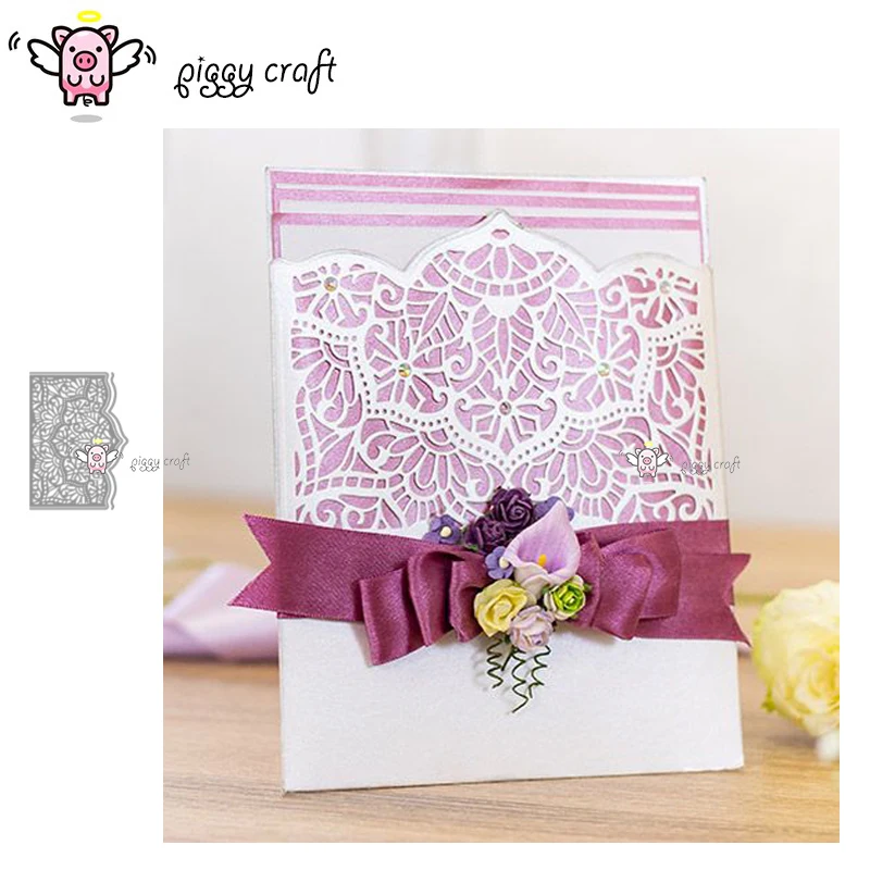 

Piggy Craft metal cutting dies cut die mold Dual-use Lace frame Scrapbook paper craft knife mould blade punch stencils dies
