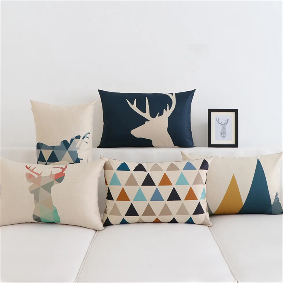 

30x50cm Animal Geometric Nordic Cushion Pillow Case Cover Decorative Pillows Decorative Covers Linen Decor Cotton for Sofa
