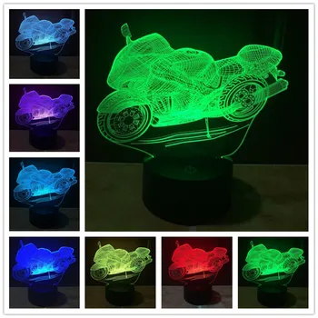 

Dimmable Art Deco Crystal LED Lamps Children Bedroom Sleep Light 3d Motorcycle Table Lamp NightLight Touch Switch Bedroom Gift