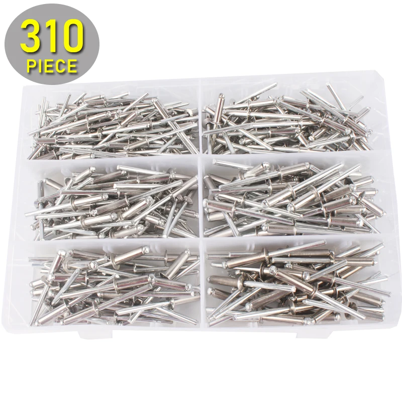 Koop 310pcs Rvs Klinknagels Assortiment Kit M3.2 M4 M4.8 Blind Klinknagels Door Bout Dropper Opgeslagen in Plastic Doos