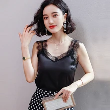 Lace Tank Tops 2019 Women Solid Camis Top Spaghetti Strap Summer Camis Shirts Backless Solid Sexy Casual Basic Tops Plus Size sexy spaghetti strap backless chiffon tank top for women