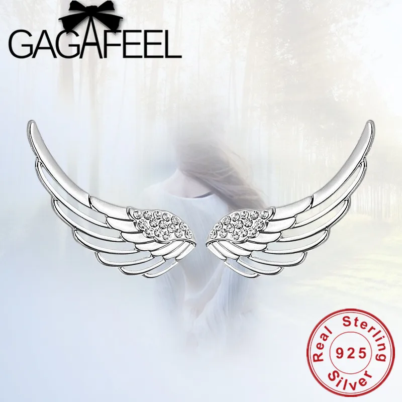 GAGAFEEL Angle's Wing серебристого цвета 925 пробы серебряные серьги наивысшего качества Модные ювелирные изделия для женщин Свадебная вечеринка