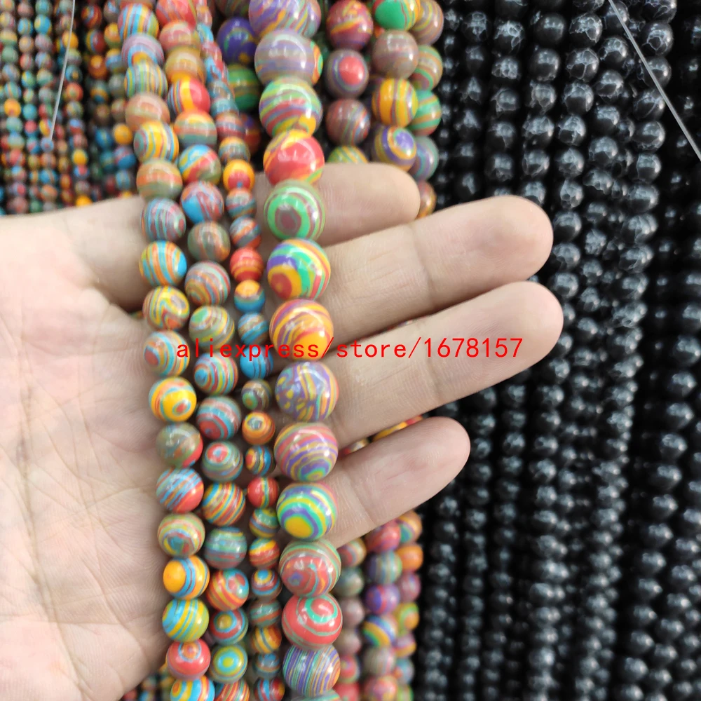 

good top color malachite Natural Stone Beads Amazonite Loose Beads for Bracelet Jewelry Making
