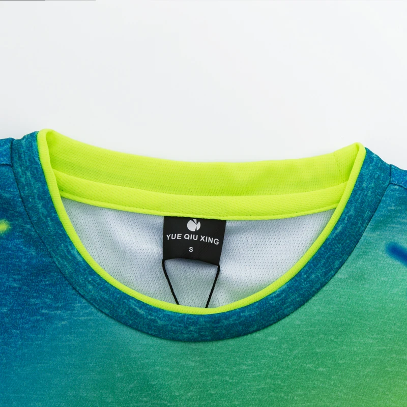 Размера плюс Спортивная быстросохнущая дышащая рубашка для бадминтона, Женская/мужская одежда с принтом для настольного тенниса, футболки с круглым вырезом для командной игры