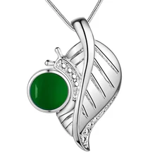 

Wholesale Silver Color Leaf Snail Pendant Necklace Fashion Cute Party Gift Jewelry For Women drop shipping collares