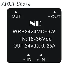 Dcdc преобразователь 24 В до 24 В 6 Вт WRB2424MD-6W изолированных dc питания постоянного тока Низкая пульсация качества товаров