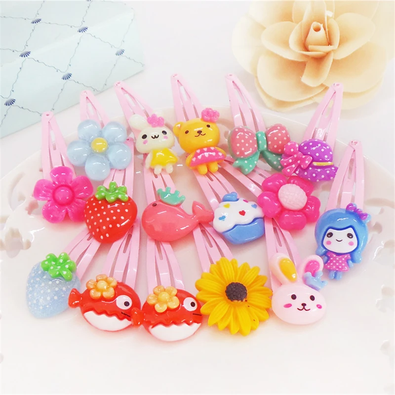 

2 Pcs Lovely Creative Mix Color Barrette Girls Cute Cartoon Hair Clips Kids Fashion Hair Pins Hair Accessories D0248