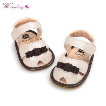

Lovely Girls Summer Sandal Princess Style Kids Cute Bowknot Anti-skid Hollow Out Breathable Baby PU Sandal