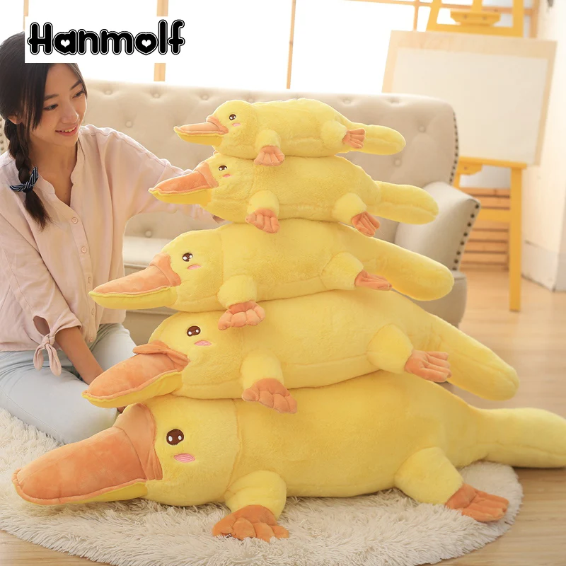 Duckmole Утконос Лежащая плюшевая игрушка желтый мягкая подушка в виде животного