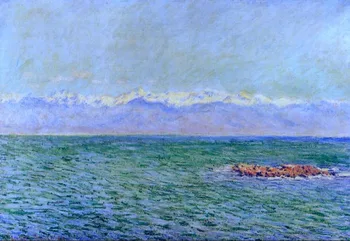 

High quality Oil painting Canvas Reproductions The Sea and the Alps (1888) By Claude Monet hand painted