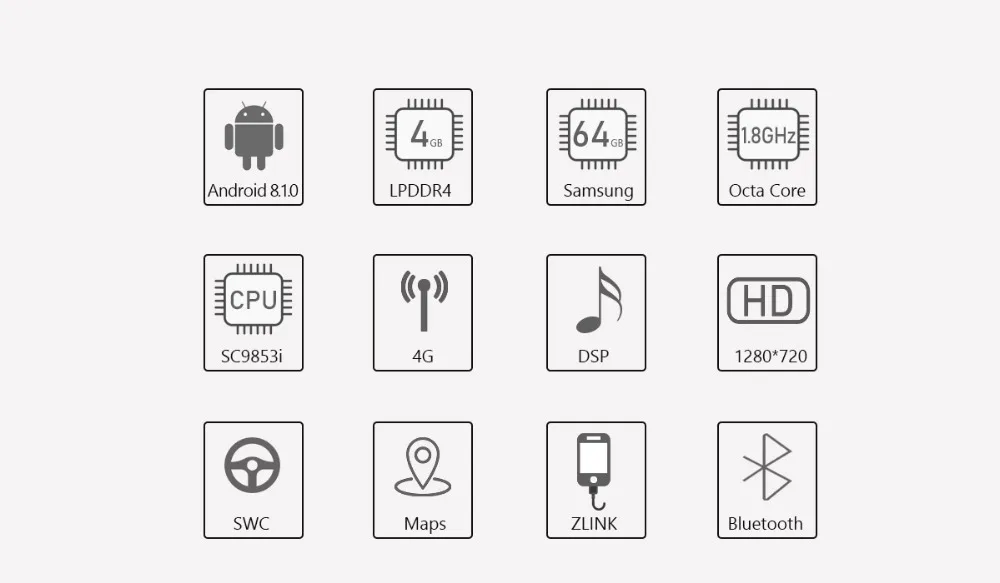 Радуясь Android 8,1 2 din Автомобильный Радио плеер с DSP 4 Гб+ 64 Гб gps 10," ips универсальное головное устройство gps SWC HD BT Встроенный 4G autradio