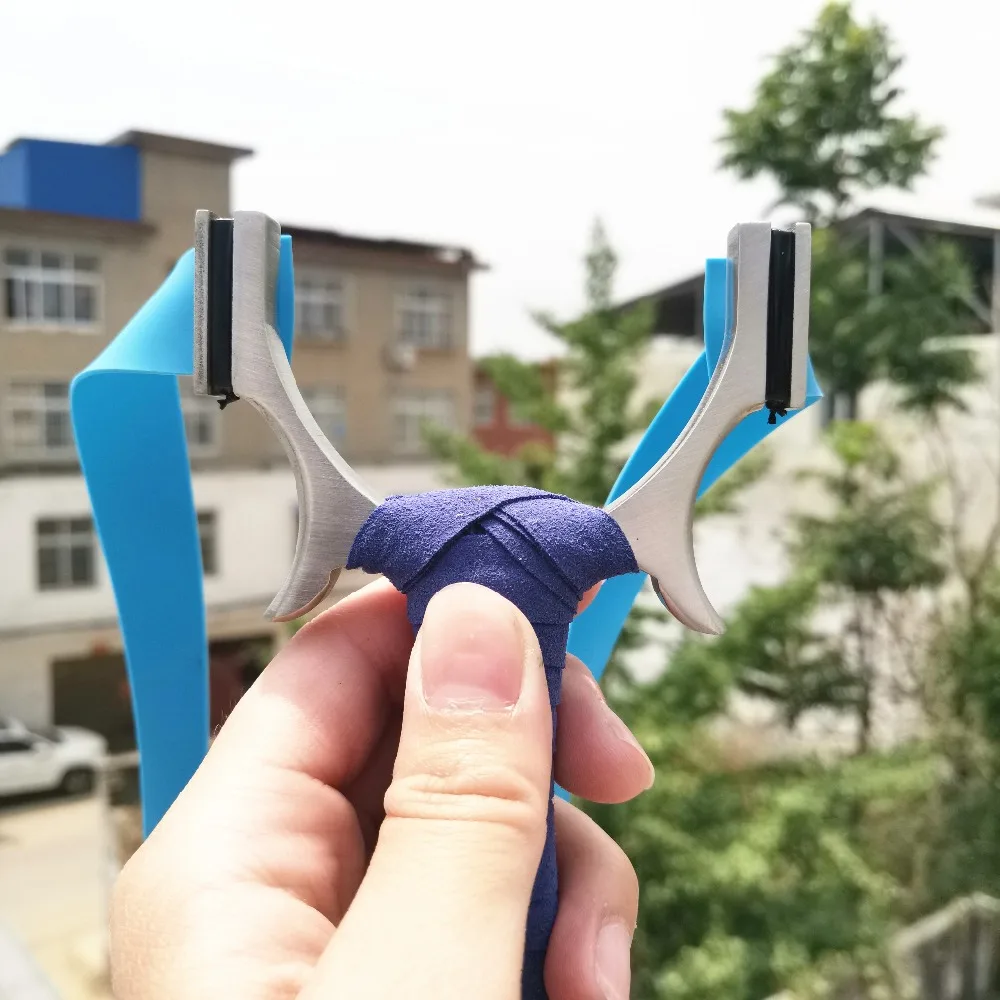 Точная Охота Sling Shot из нержавеющей стали плоская Рогатка c резиновой лентой