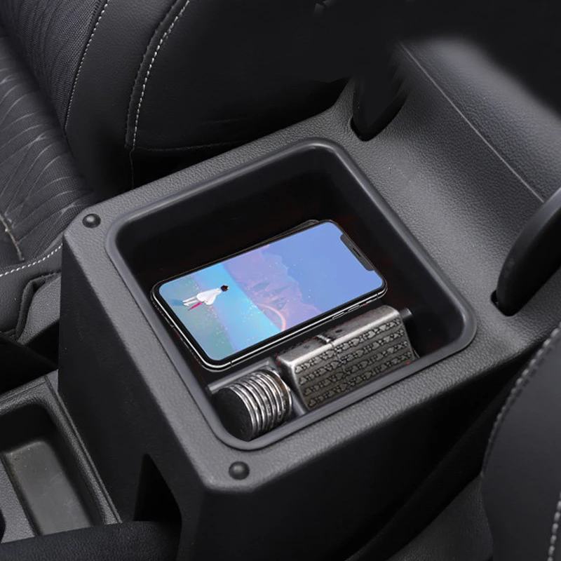 

Plastic Black Car Interior Front Center Console Armrest Organizer Tray Storage Box for Volkswagen VW T-Cross 2019 2020